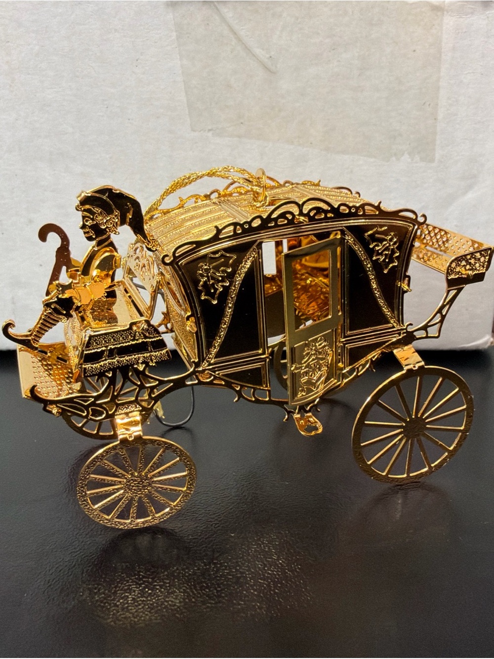 Danbury Mint Gold Finish Horse-Drawn Carriage Figurine Ornament